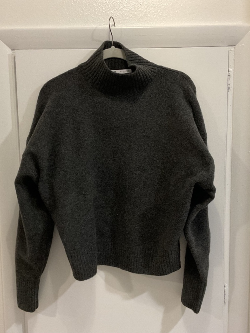 Zara Turtleneck Sweater, Dark Grey, Size Medium